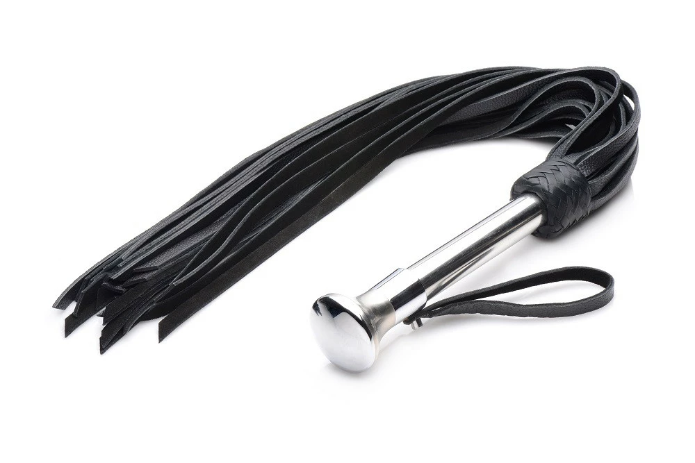 Floggers Extreme Sex Toys, Bondage, & Fucking Machines | ExtremeRestraintsLeather Flogger With Stainless Steel Handle 4 Floggers Extreme Sex Toys, Bondage, & Fucking Machines | ExtremeRestraintsLeather Flogger With Stainless Steel Handle - Image 2