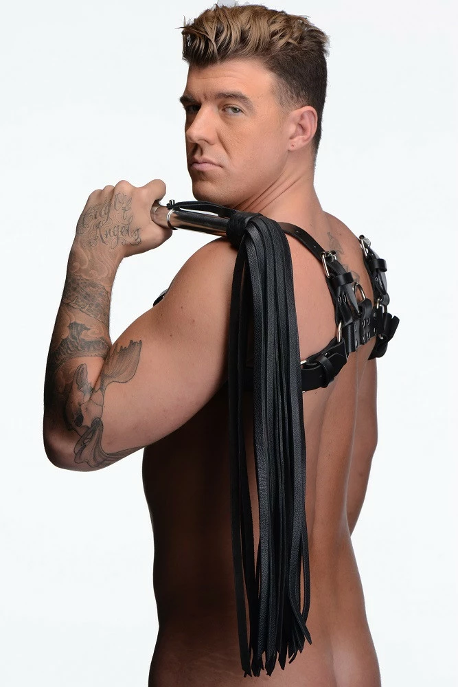 Floggers Extreme Sex Toys, Bondage, & Fucking Machines | ExtremeRestraintsLeather Flogger With Stainless Steel Handle 3 Floggers Extreme Sex Toys, Bondage, & Fucking Machines | ExtremeRestraintsLeather Flogger With Stainless Steel Handle