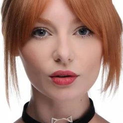 Clothing Accessories Extreme Sex Toys, Bondage, & Fucking Machines | ExtremeRestraintsKinky Kitty Ring Slim Choker -SEX TOY SHOP ag726 black female model 001b 959x1300