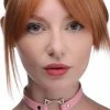 Clothing Accessories Extreme Sex Toys, Bondage, & Fucking Machines | ExtremeRestraintsKinky Kitty Ring Slim Choker -SEX TOY SHOP ag726 pink female model 001 983x1300