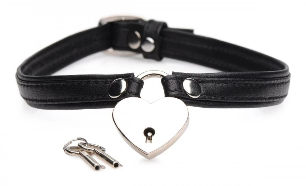 Clothing Accessories Extreme Sex Toys, Bondage, & Fucking Machines | ExtremeRestraintsHeart Lock Leather Choker With Lock And Key 6 Clothing Accessories Extreme Sex Toys, Bondage, & Fucking Machines | ExtremeRestraintsHeart Lock Leather Choker With Lock And Key - Image 4