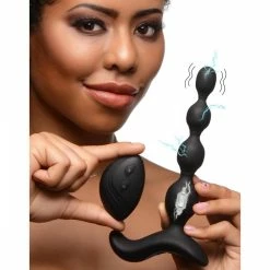 Female E-Stim Extreme Sex Toys, Bondage, & Fucking Machines | ExtremeRestraintsShock-Beads 80X Vibrating & E-stim Silicone Anal Beads With Remote